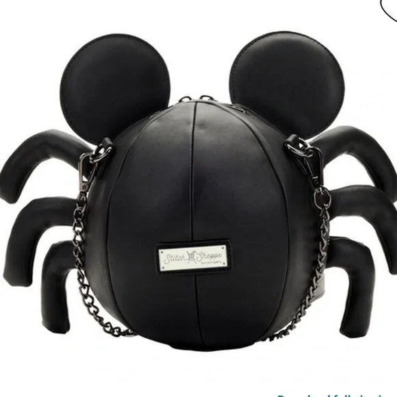 Loungefly x Disney Mickey Mouse Spider Glow in the Dark Crossbody Bag Purse NWT